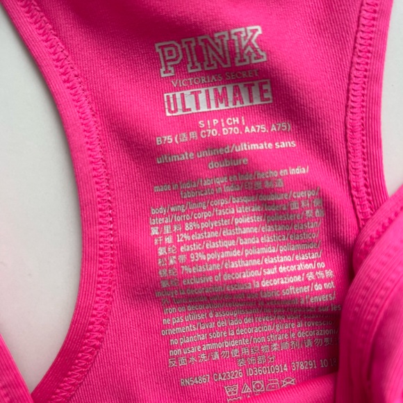 Victorias Secret PINK Fuchsia Sports Bra size small - Picture 4 of 4